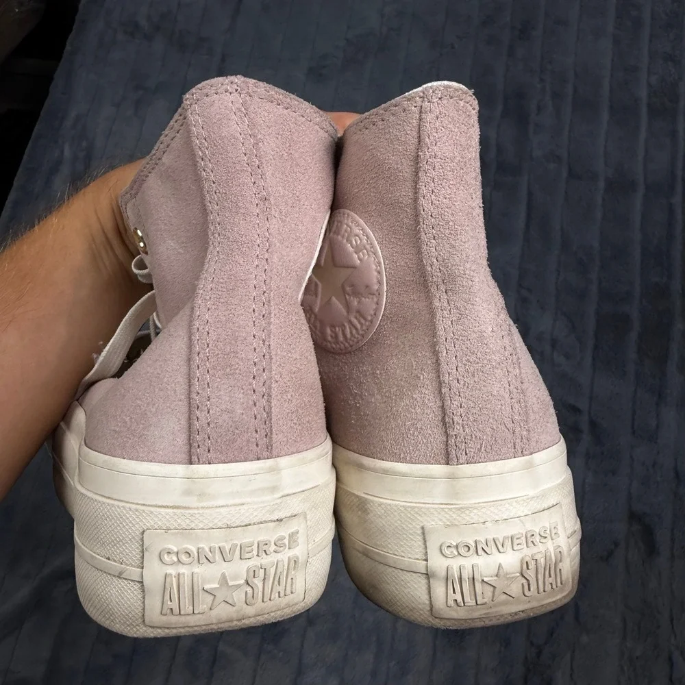Converse Chuck Taylor All Star Lift Women 7.5 Pink Suede Platform High A03728C